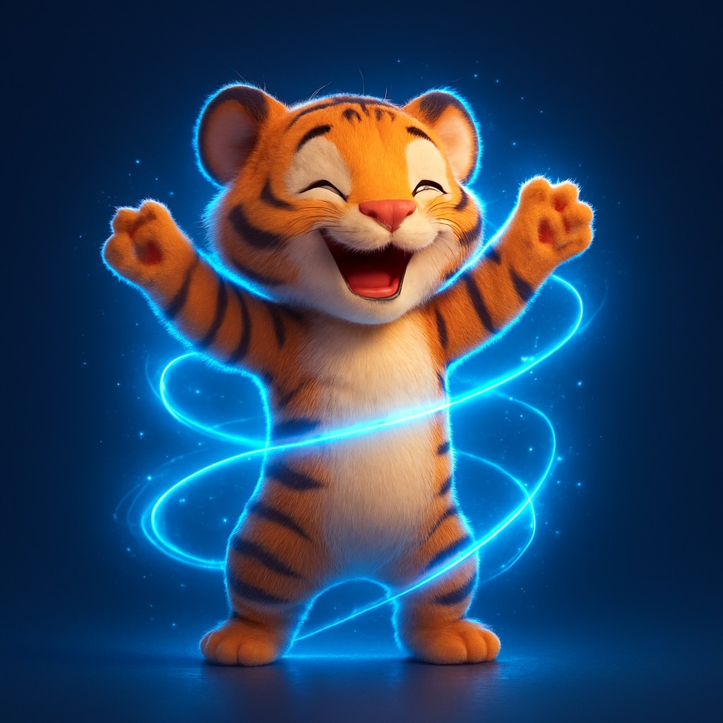 mcw login-এ লগইন করার পরে একটি মিষ্টি কার্টুন বাঘের বাচ্চা জাদুকরী আলো ছড়িয়ে দেয়
